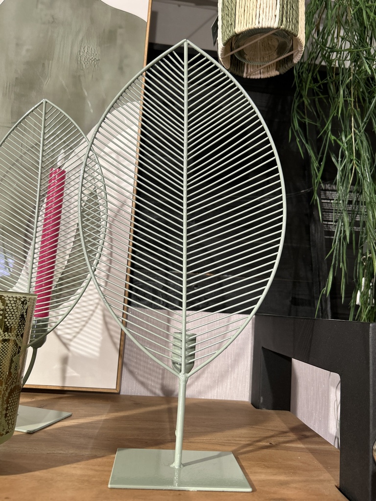 Kerzenhalter Blatt für Stabkerzen