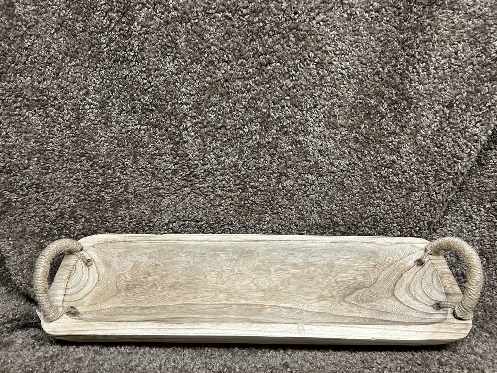 Holzschale länglich mit Henkeln
