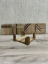 Glasuntersetzer Holz (gold)