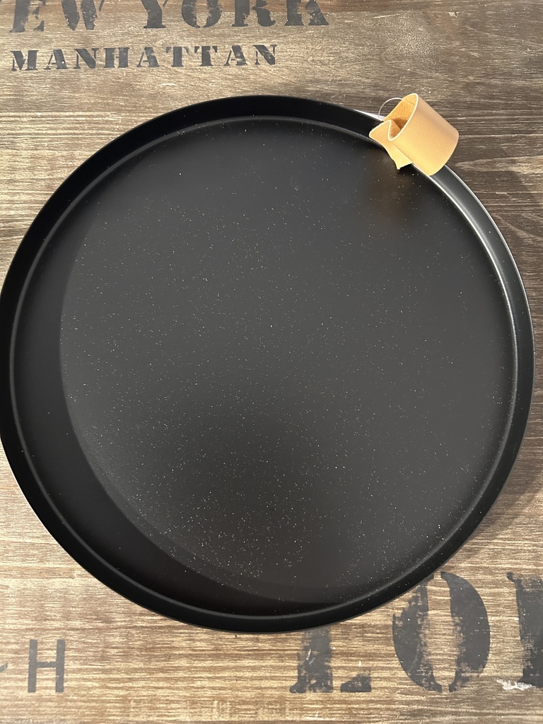 Metall-Tablett rund, schwarz