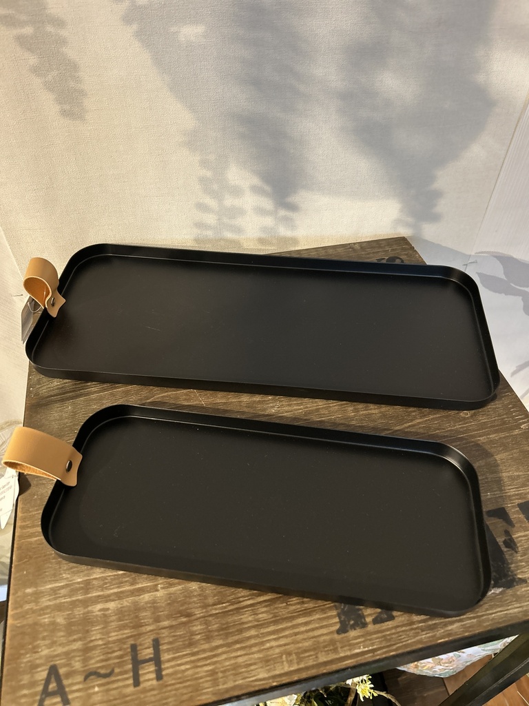 Metall-Tablett rund, schwarz