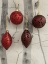 Weihnachtskugel rot, Samt