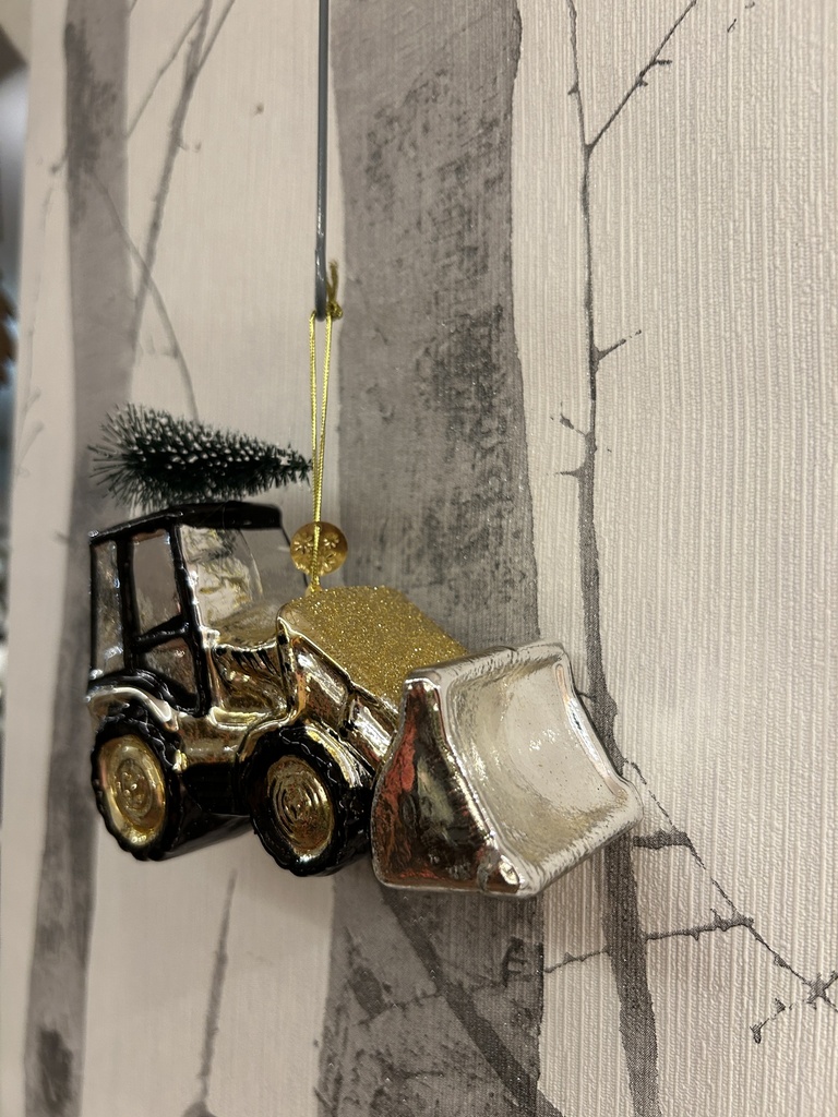 Weihnachtskugel Bagger