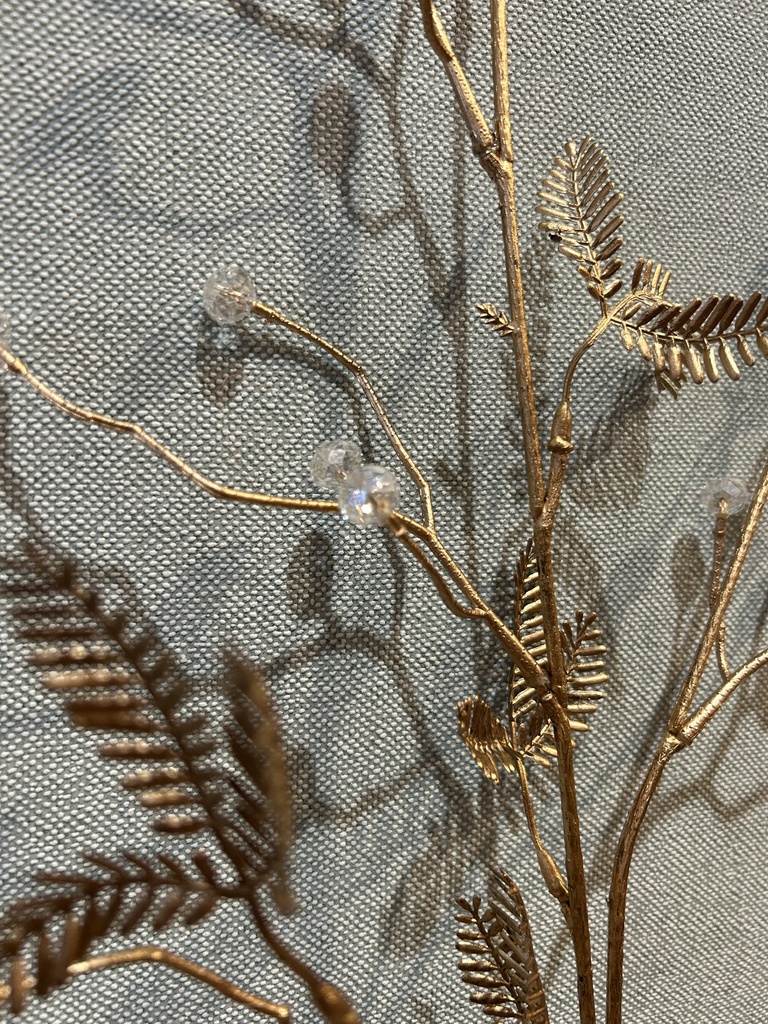 Blattzweig mit Diamanten gold