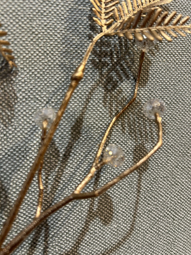 Blattzweig mit Diamanten gold
