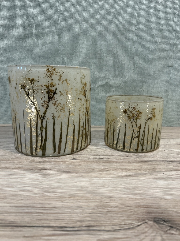 Windlicht mit Trockenblumen