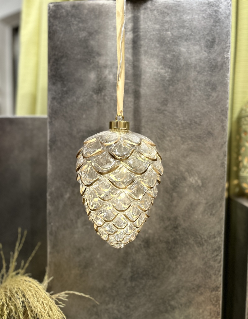 Zapfen LED weiß/gold