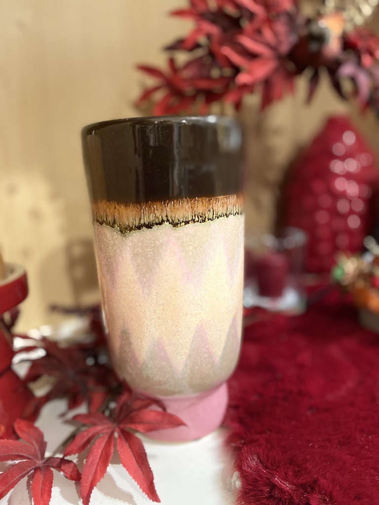 Vase rose/braun