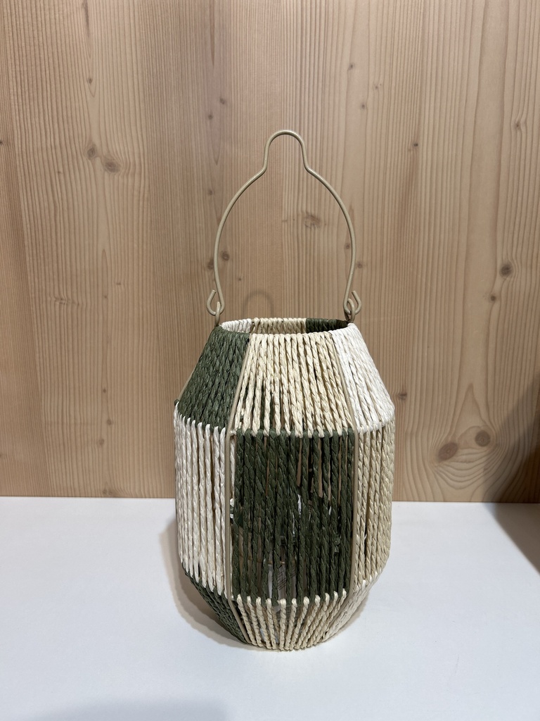 Laterne Seildesign grün-natur 18cm