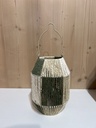 Laterne Seildesign grün-natur 18cm