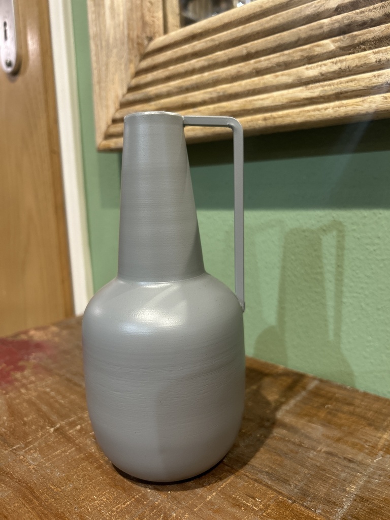 Metall Vase (sand/grau)