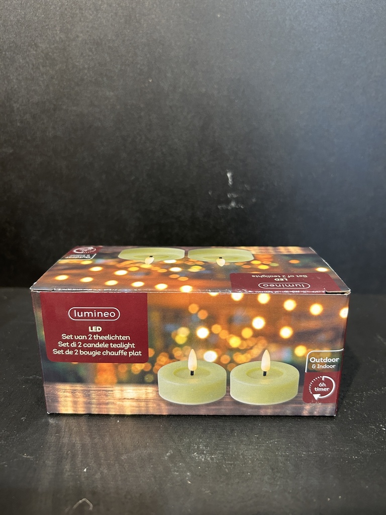 LED Teelichter  2er Set (in-/outdoor)
