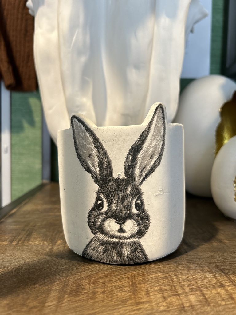 Hasentopf "DUR" weiß