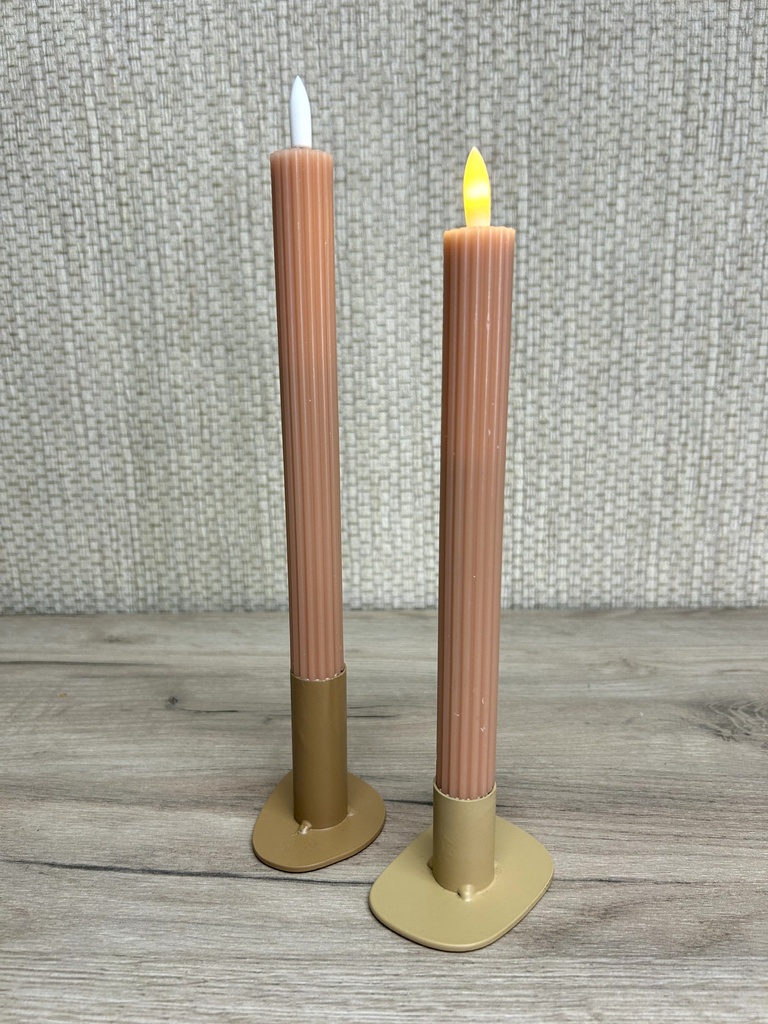 LED Stabkerze 2er braun