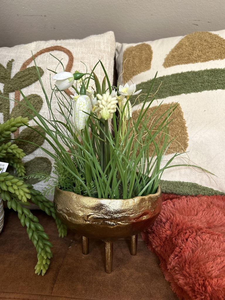 Vase/Schale Gold auf Füßen