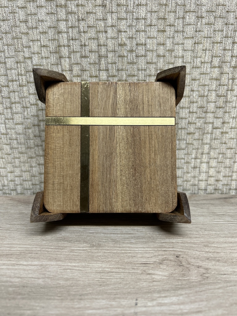 Glasuntersetzer Holz (gold)