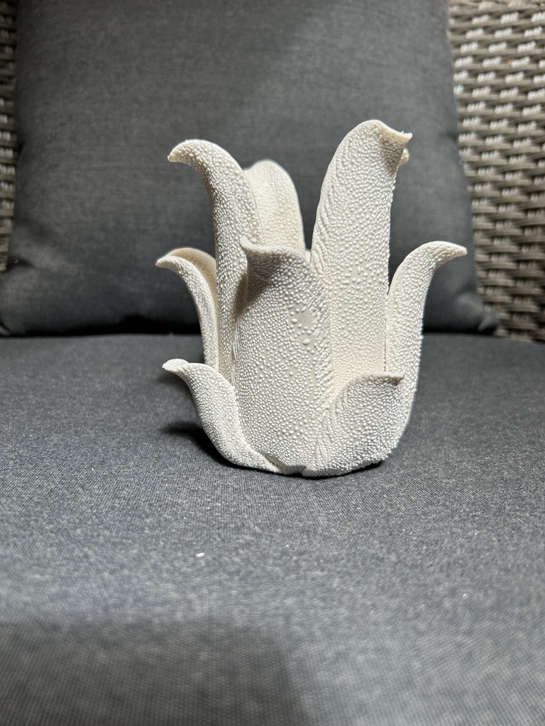 Teelichthalter Porzellan beige
