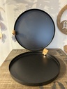 Metall-Tablett rund, schwarz