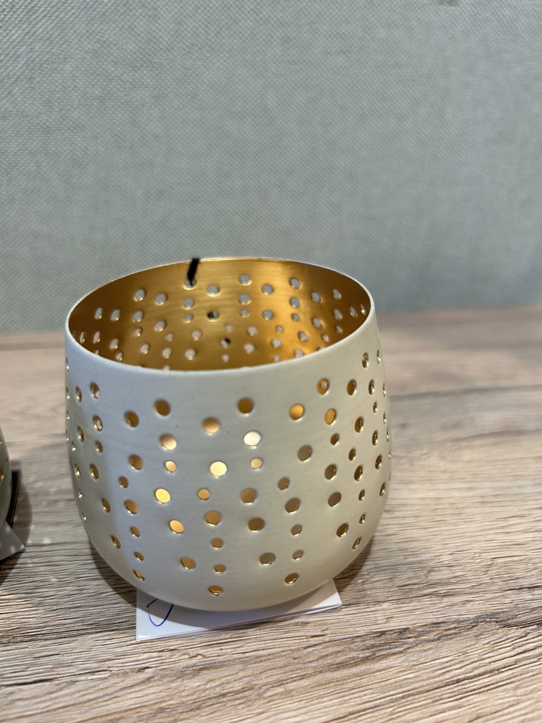 Windlicht Metall klein Goldschimmer