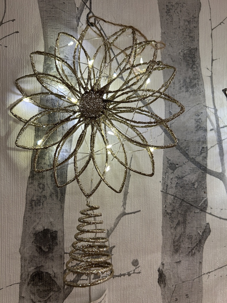 Christbaumspitze gold, beleuchtbar 20 LED