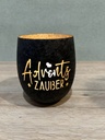 Windlicht schwarz mit Schriftzug 10cm