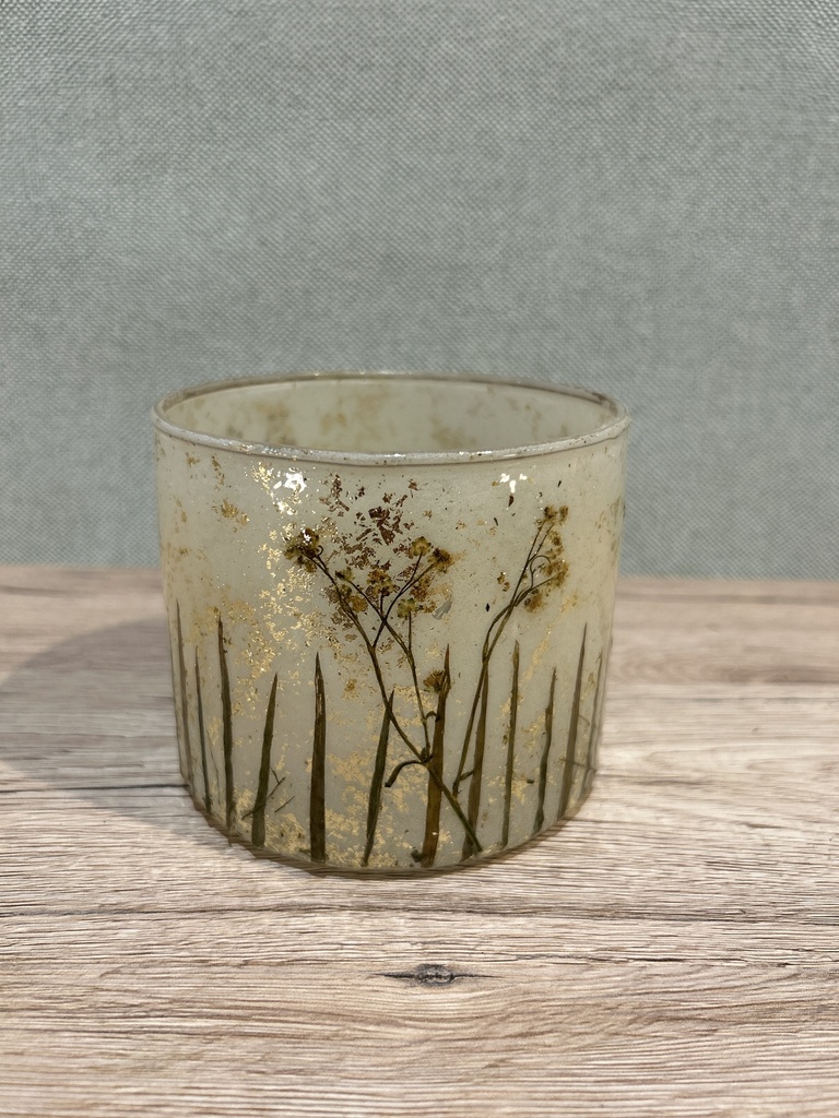 Windlicht mit Trockenblumen