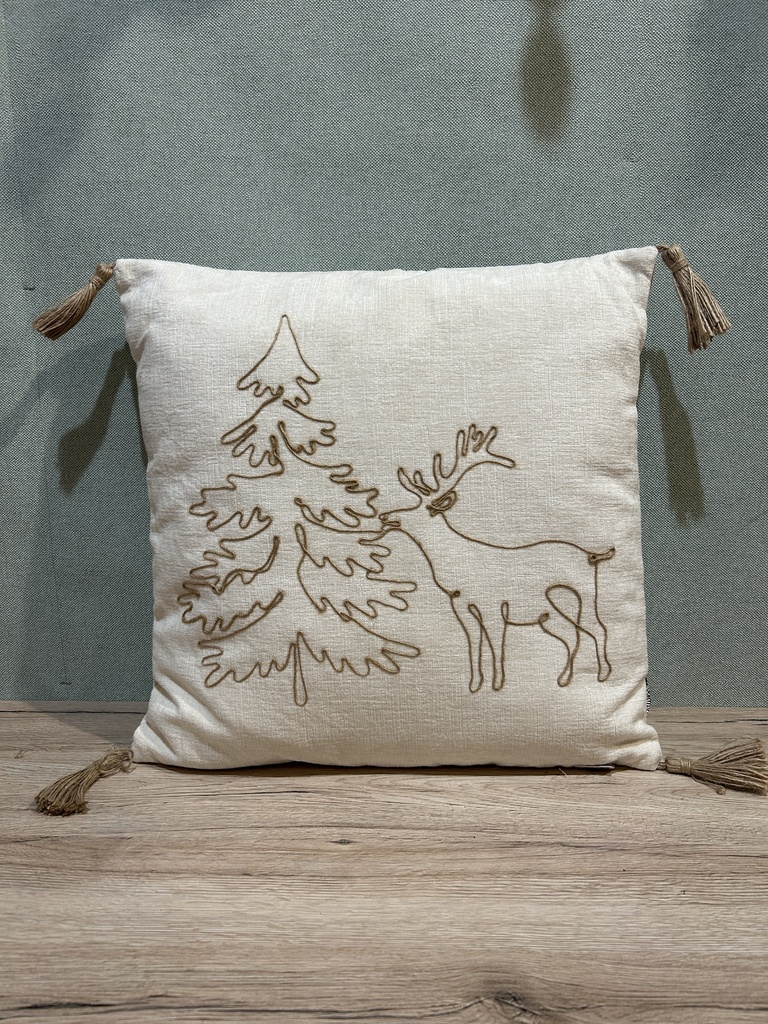 Weihnachtskissen naturweiß