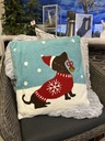 Weihnachtskissen Dackelmotiv mit Füllung