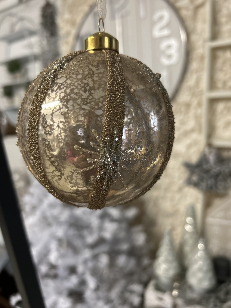 Weihnachtskugel Schneeflocken Antik