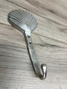 Kleiderhaken Metall Muschel silber