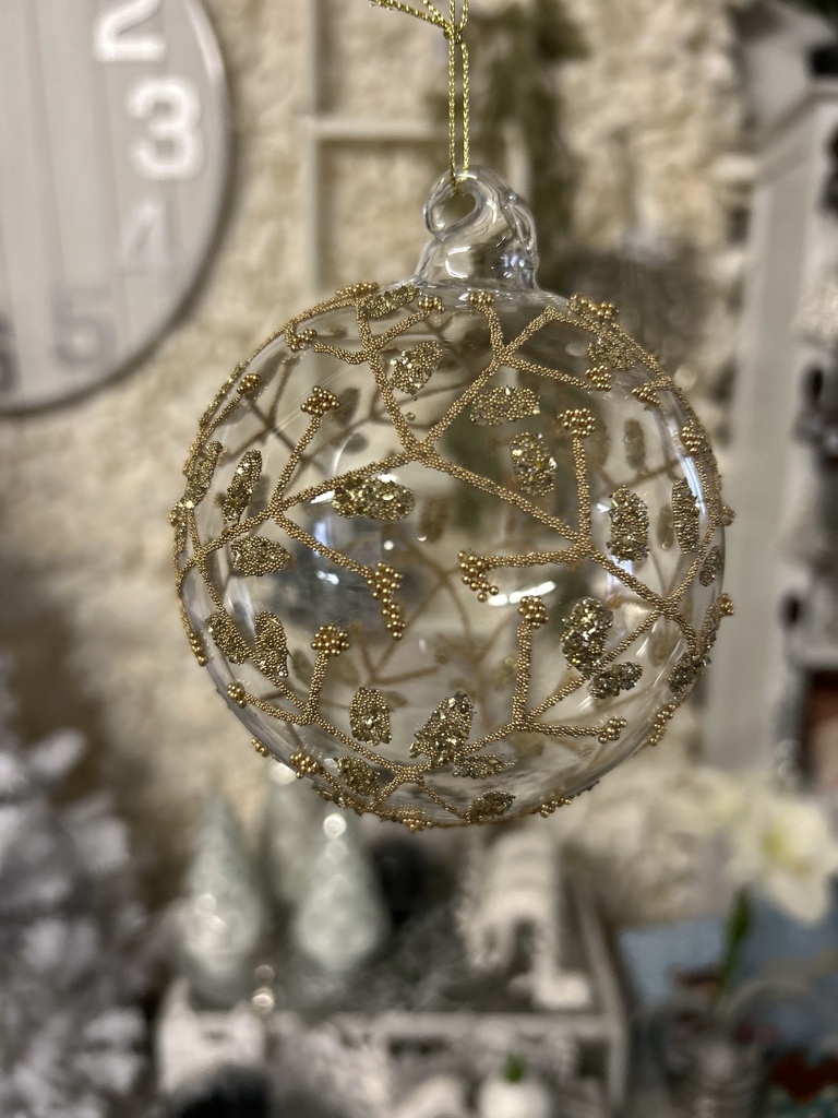 Weihnachtskugel transparent/gold