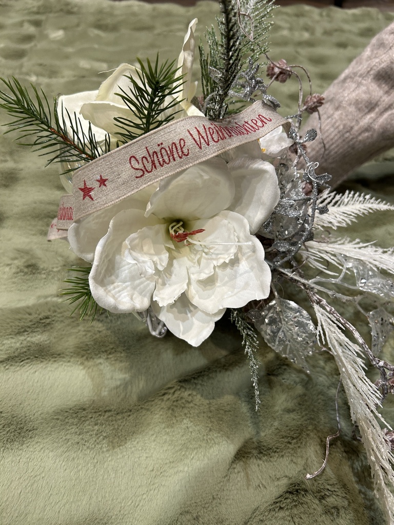 Weihnachtsstrauß Amaryllis weiß mit mit Stern