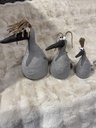 Vogel Crazy mit Sandfüllung grau