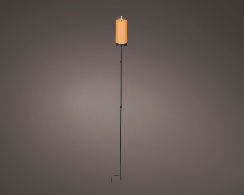 Solar Kerze auf schwarzem Metallstab