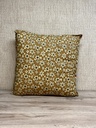 Kissen mit Füllung 50x50cm, senf geblümt