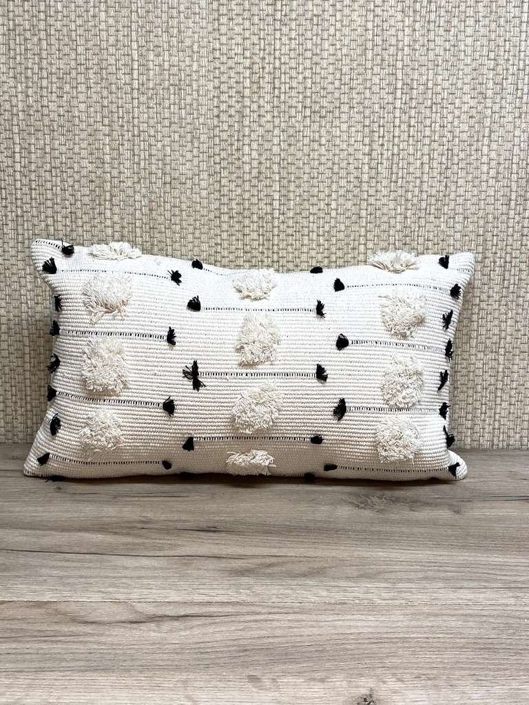 Kissen schwarz-weiß mit Füllung, 50x30cm