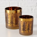 Windlicht Tannenbaummotiv 2er Set