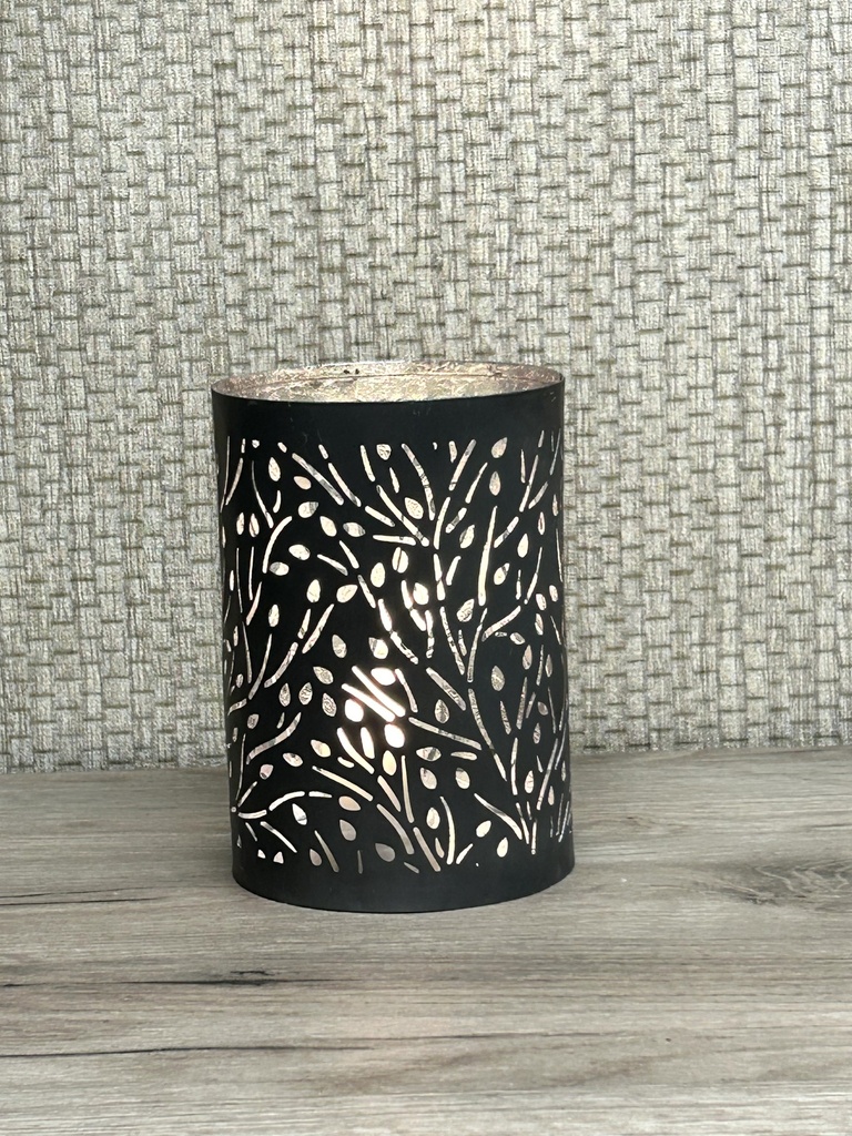 Windlicht Metall mit Stanzung 15 cm