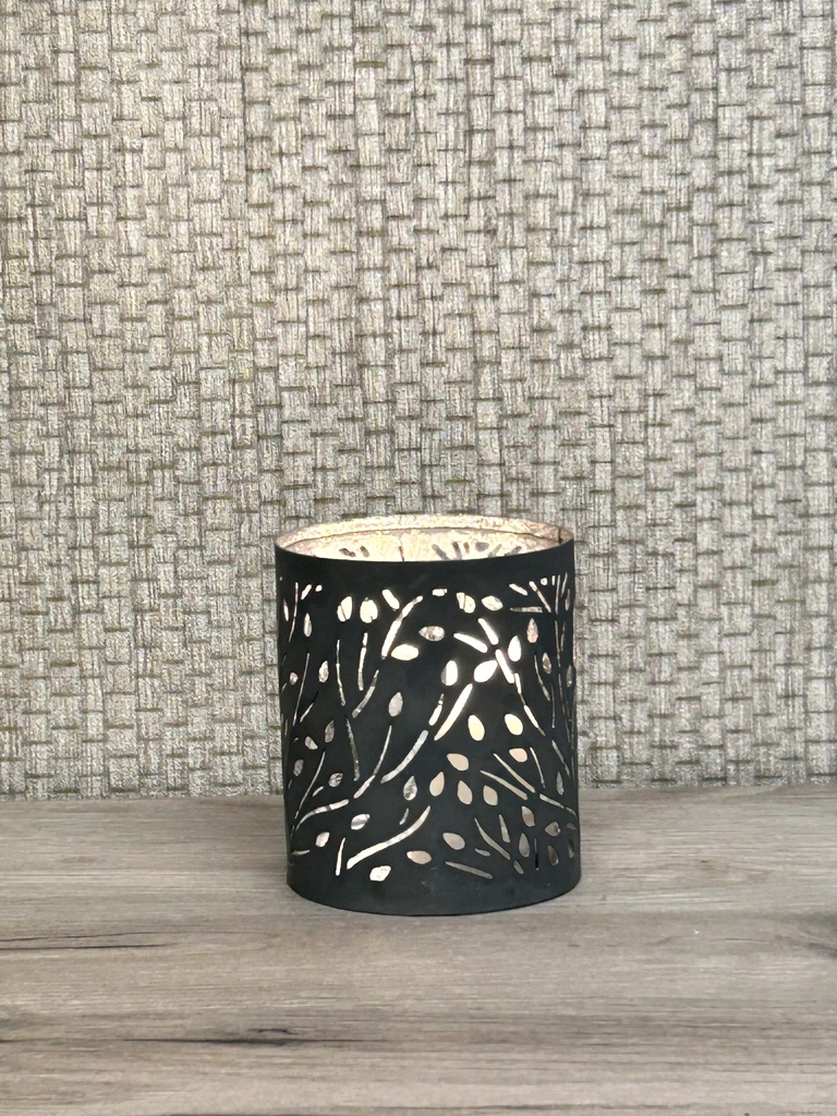 Windlicht Metall mit Stanzung 10cm