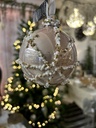 Weihnachtskugel creme rose, Perlen