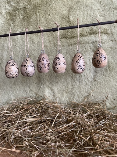 [P0001343] Ostereier Holz 6er Set