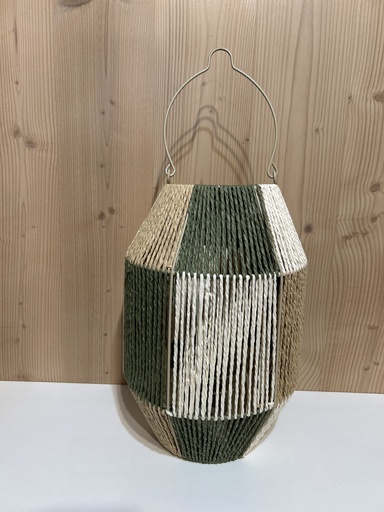 [P0001514] Laterne Seildesign grün-natur 24cm