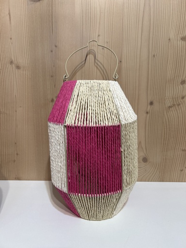 [P0001516] Laterne Seildesign pink-natur 24cm