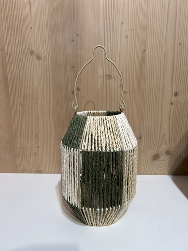 [P0001518] Laterne Seildesign grün-natur 18cm