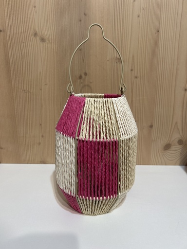 [P0001520] Laterne Seildesign pink-natur 18cm