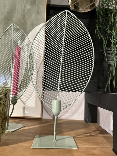 [P0001631] Kerzenhalter Blatt für Stabkerzen