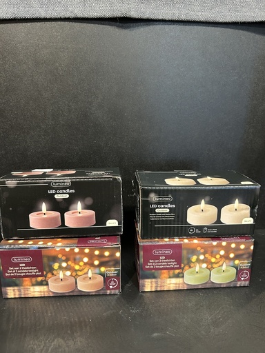 LED Teelichter  2er Set (in-/outdoor)