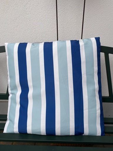 [P0002284] Outdoorkissen blau-weiß gestreift XL 60x60 cm