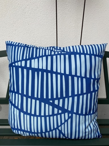 [P0002286] Outdoorkissen blau gemustert XL 60x60 cm