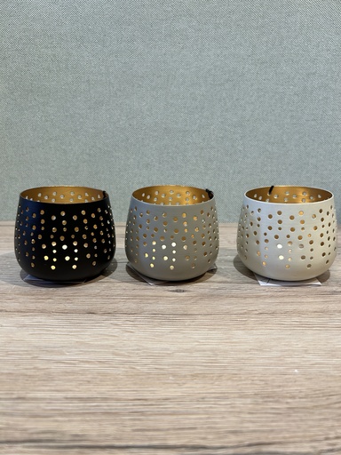 Windlicht Metall klein Goldschimmer